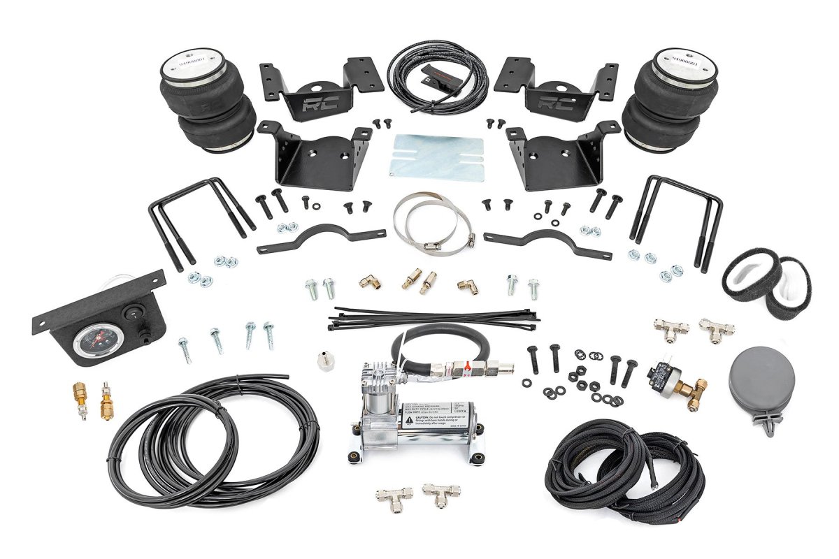 Chevrolet Silverado 3500 HD Air Spring Kit - Rear - Rough Country - w/compressor | 0-7.5